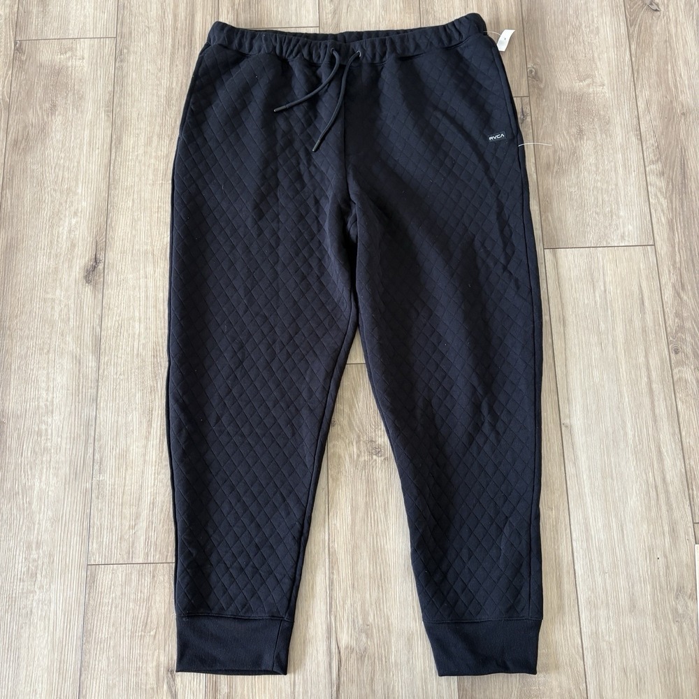 NWOT RVCA Men's Black Jogger Pants Size XL Sleepwear Elastic Waist Pockets